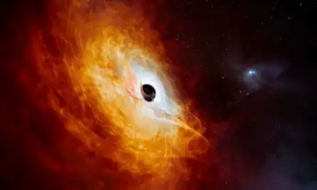 Impression of a growing supermassive black hole pulling in matter