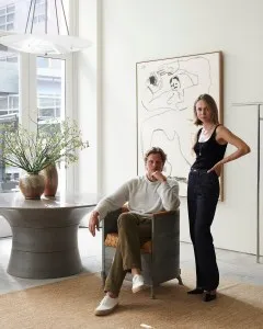 Toteme’s founders in the brand's first U.S. store in Manhattan’s SoHo neighborhood.