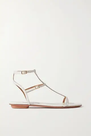 Ponza Croc-Effect Leather Sandals