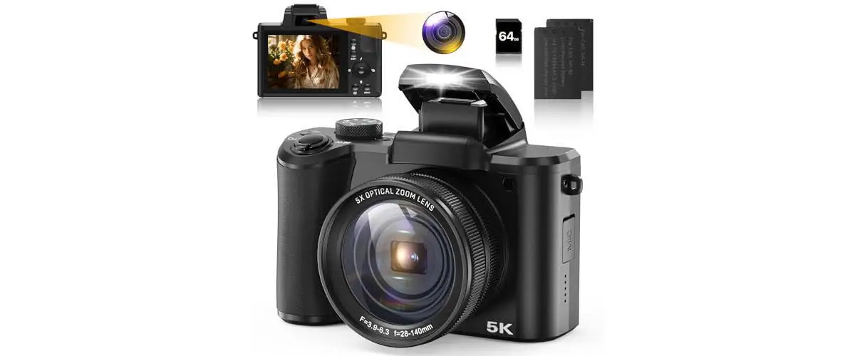 WEDNKOLY 5K Digital Travel Camera with Autofocus