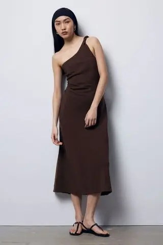 One-Shoulder Midi Dress