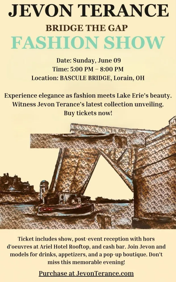 International fashion designer Jevon Terance will present a fashion show June 9 on the Charles Berry Bascule Bridge in downtown Lorain. (Submitted)