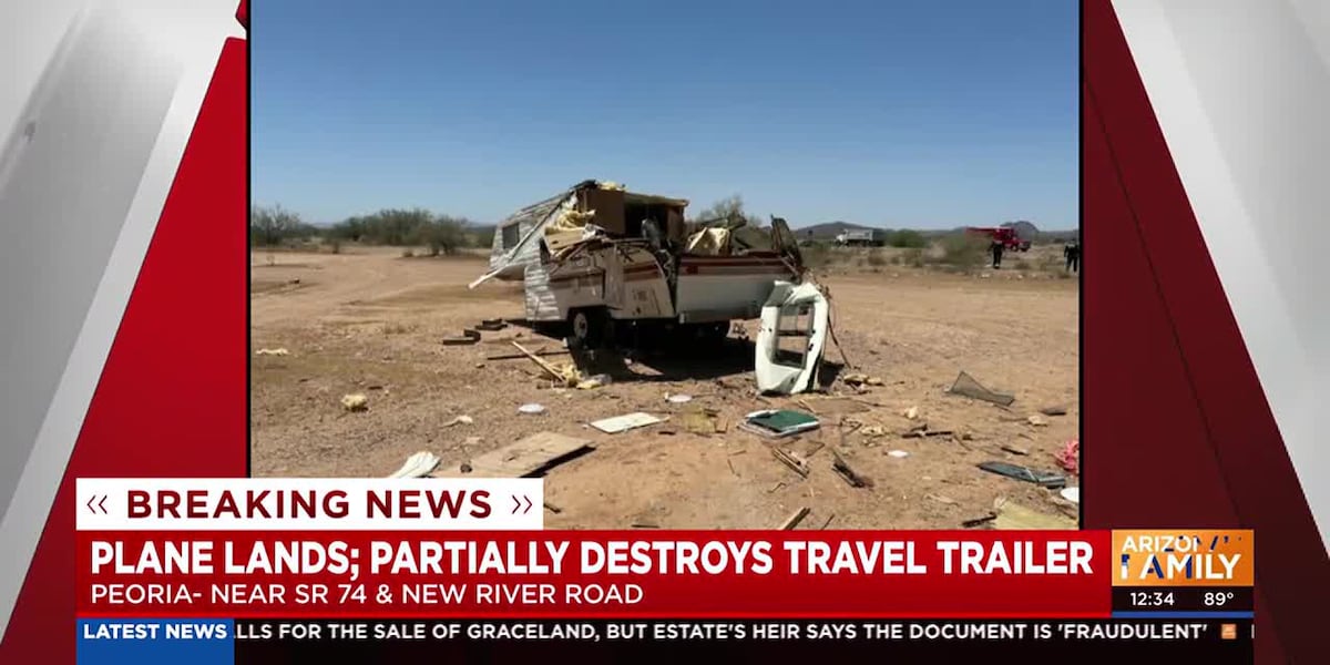 Plane crashes into travel trailer in north Peoria