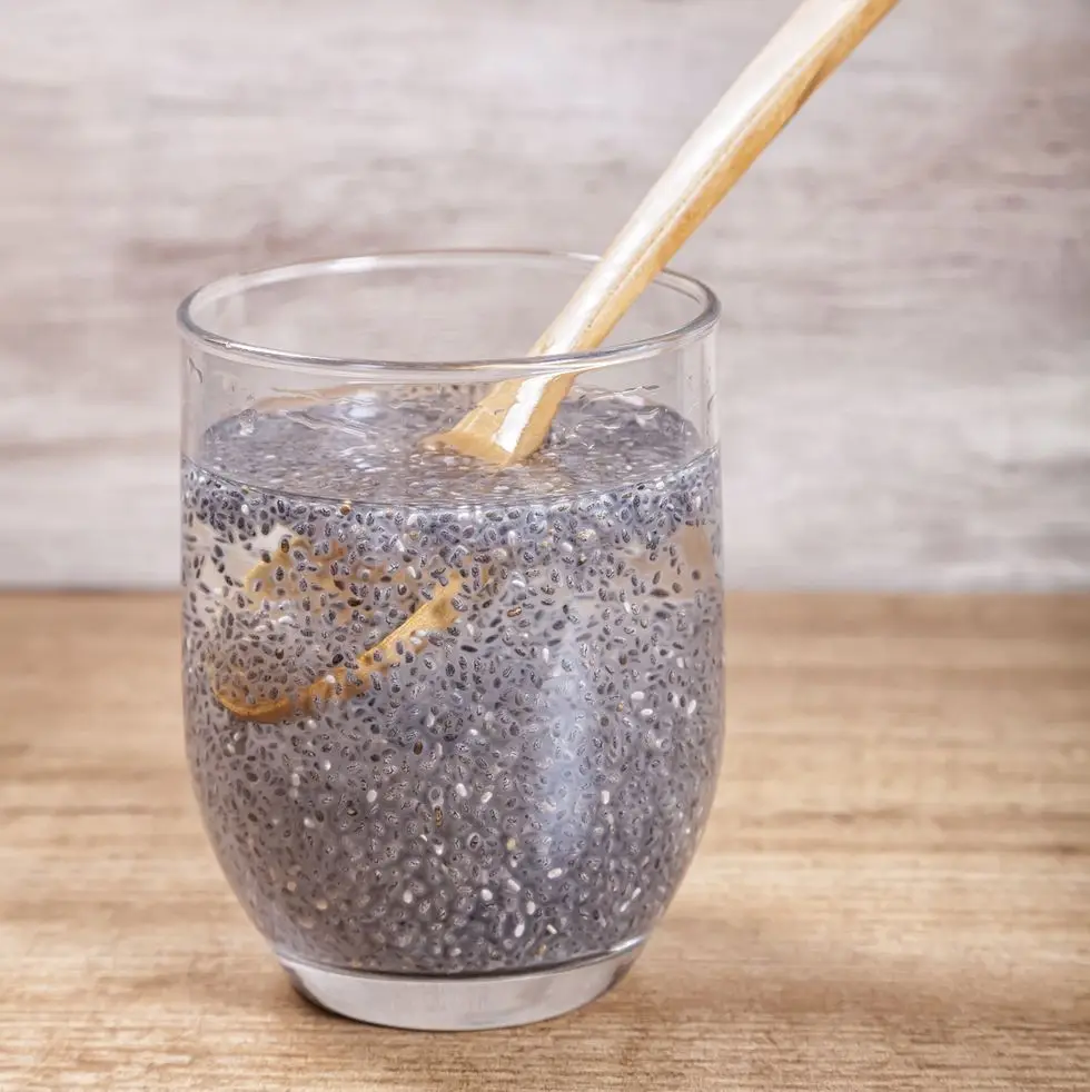 chia seeds in water