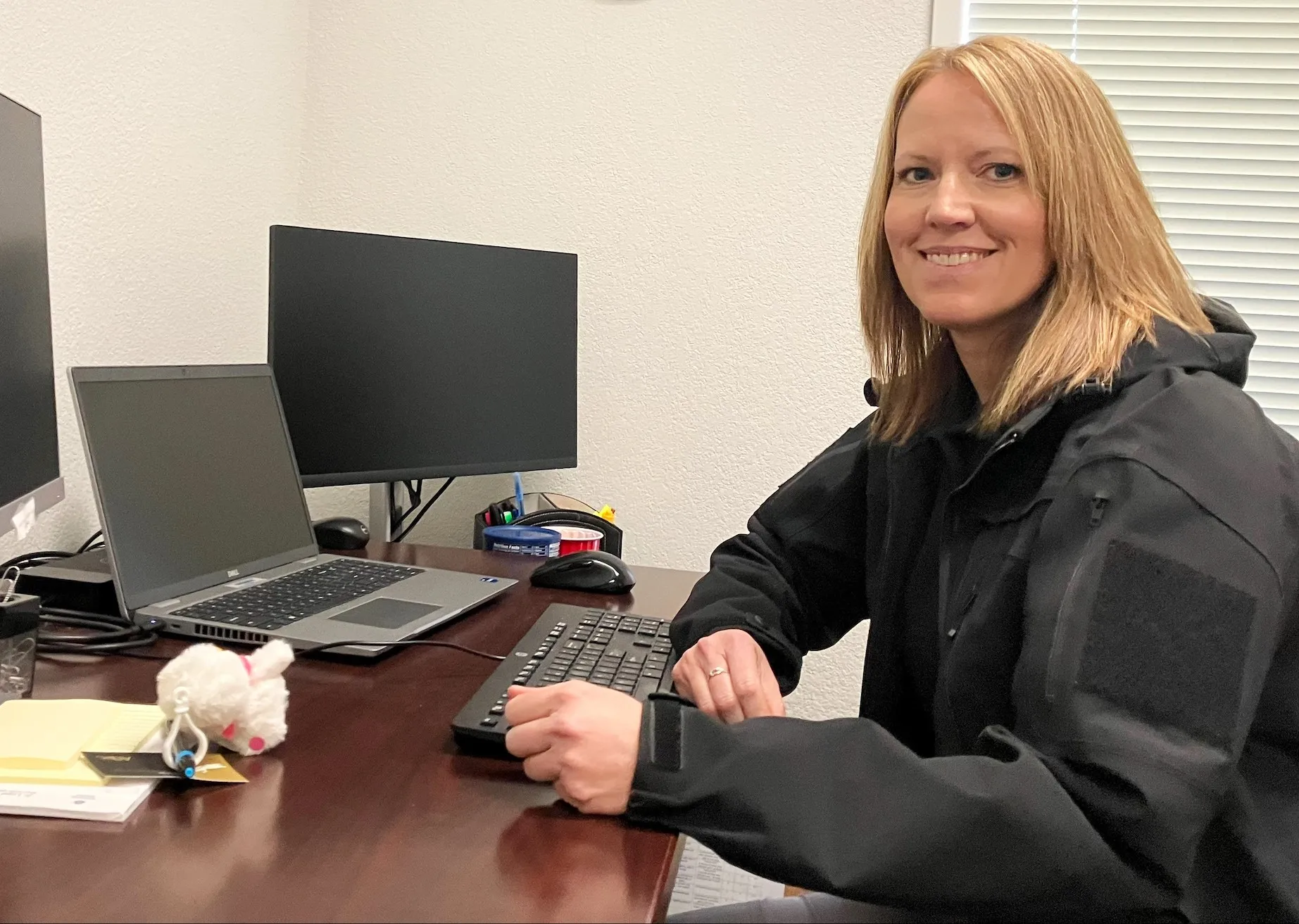 Agent Kristen Blehm in the Redding Parole Unit office.