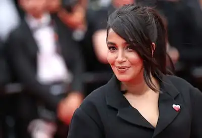 Leila Bekhti with a watermelon pin at the Furiosa premiere in Cannes. Getty Images