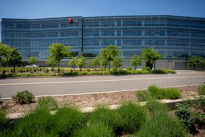 May 21, 2024; Englewood Cliffs, New Jersey, USA; The exterior of LG's Englewood Cliffs campus, which houses the new innovation center, is shown on Tuesday.