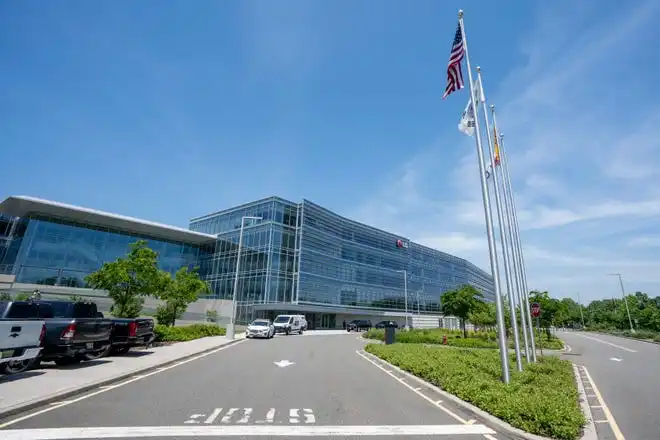 May 21, 2024; Englewood Cliffs, New Jersey, USA; The exterior of LG's Englewood Cliffs campus, which houses the new innovation center, is shown on Tuesday.