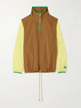 Color-Block Crinkled-Shell Jacket