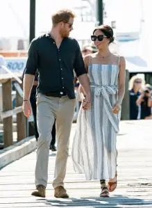 FRASER ISLAND, QUEENSLAND - OCTOBER 22:  (NO UK SALES FOR 28 DAYS) Prince Harry, Duke of Sussex and Meghan, Duchess of Sussex visit Kingfisher Bay Resort on October 22, 2018 in Fraser Island, Australia. The Duke and Duchess of Sussex are on their official 16-day Autumn tour visiting cities in Australia, Fiji, Tonga and New Zealand.  (Photo by Pool/Samir Hussein/WireImage)
