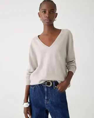 Cashmere Relaxed V-Neck Sweater