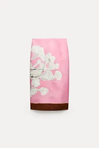 Zw Collection Linen Blend Pencil Skirt