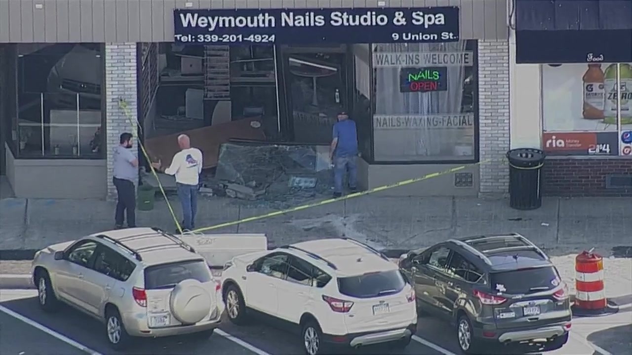 Car slams into Weymouth nail salon – Boston News, Weather, Sports