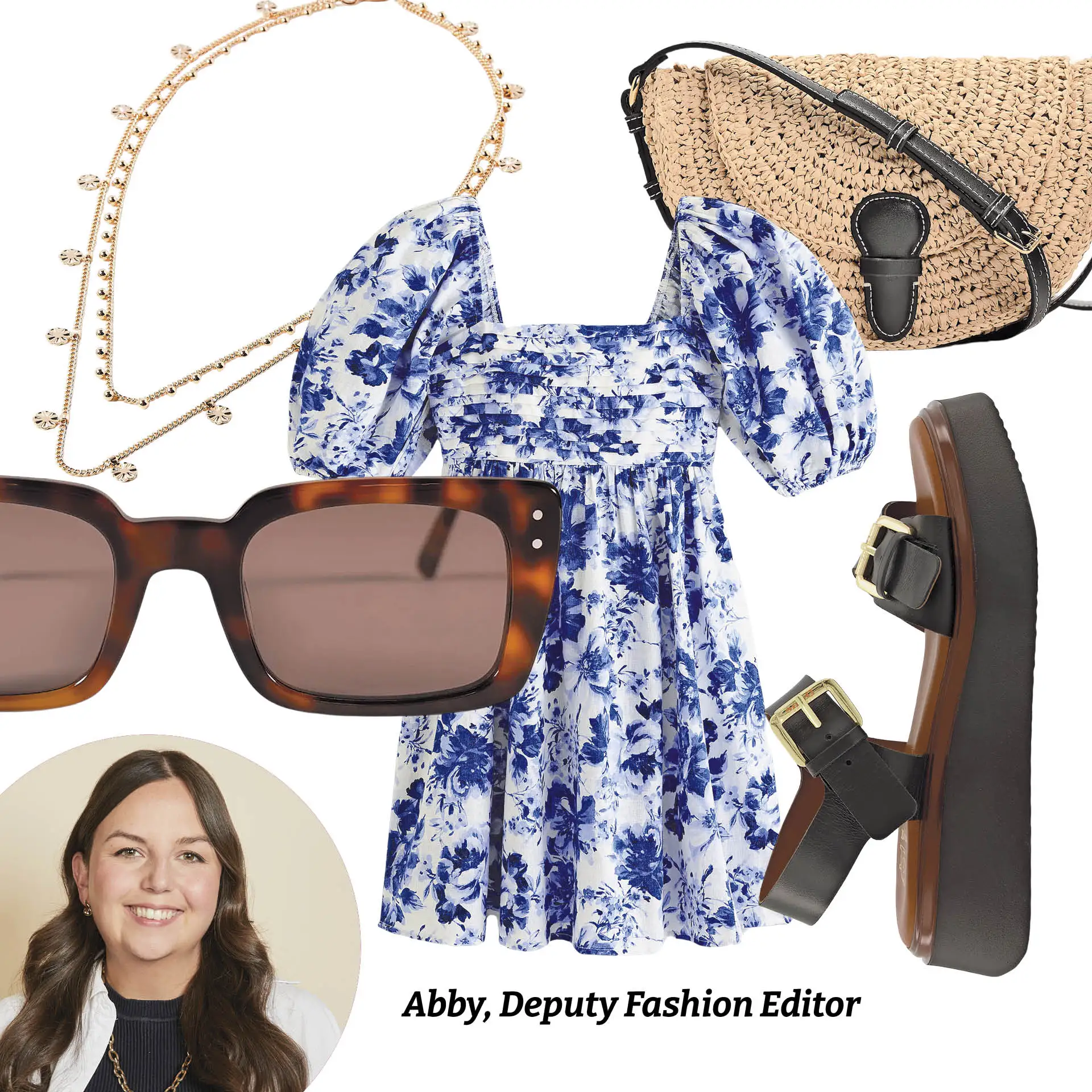 Abby is opting for a flowy mini-dress