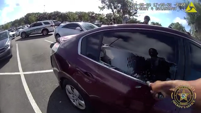 Video: Florida deputies smash car window to save 1-year-old girl