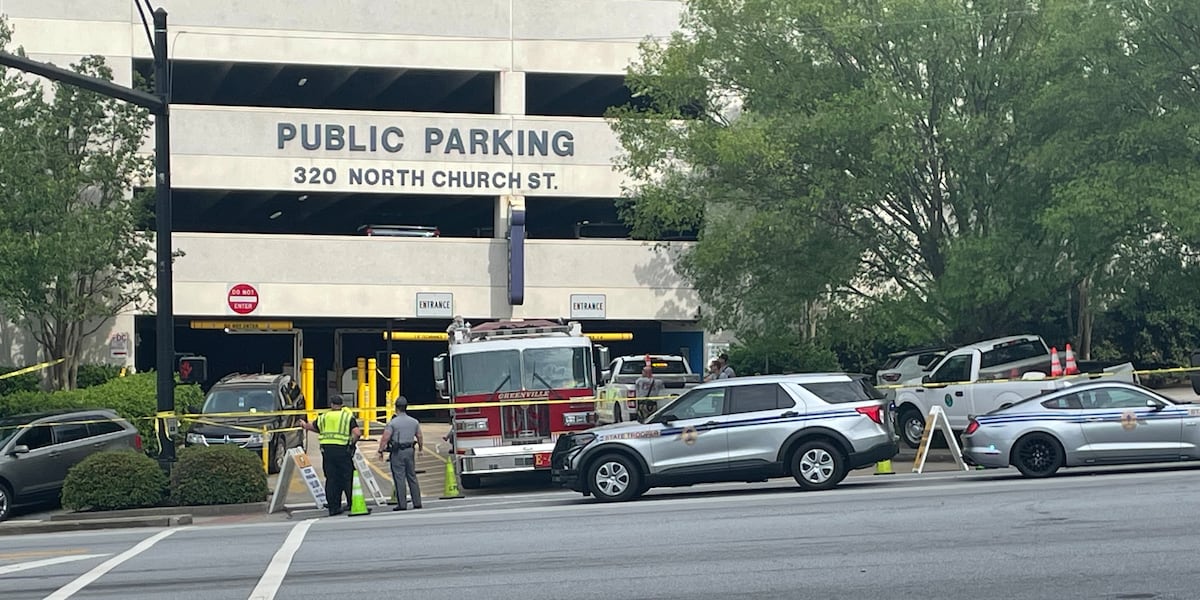 LIVE: Crews responding after city employee hit by car in downtown Greenville parking garage