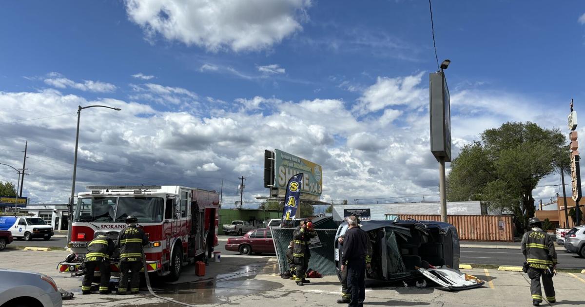 Woman injured in car crash in East Francis Avenue after hitting curb