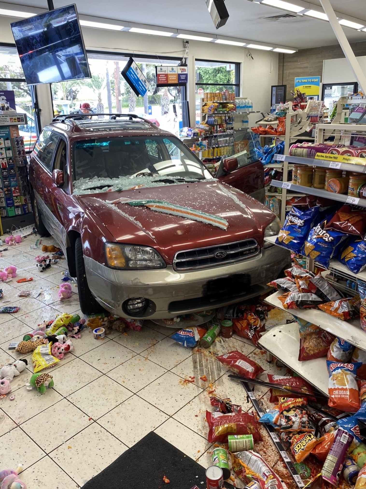Car Crashes Through 7-Eleven Window in Goleta