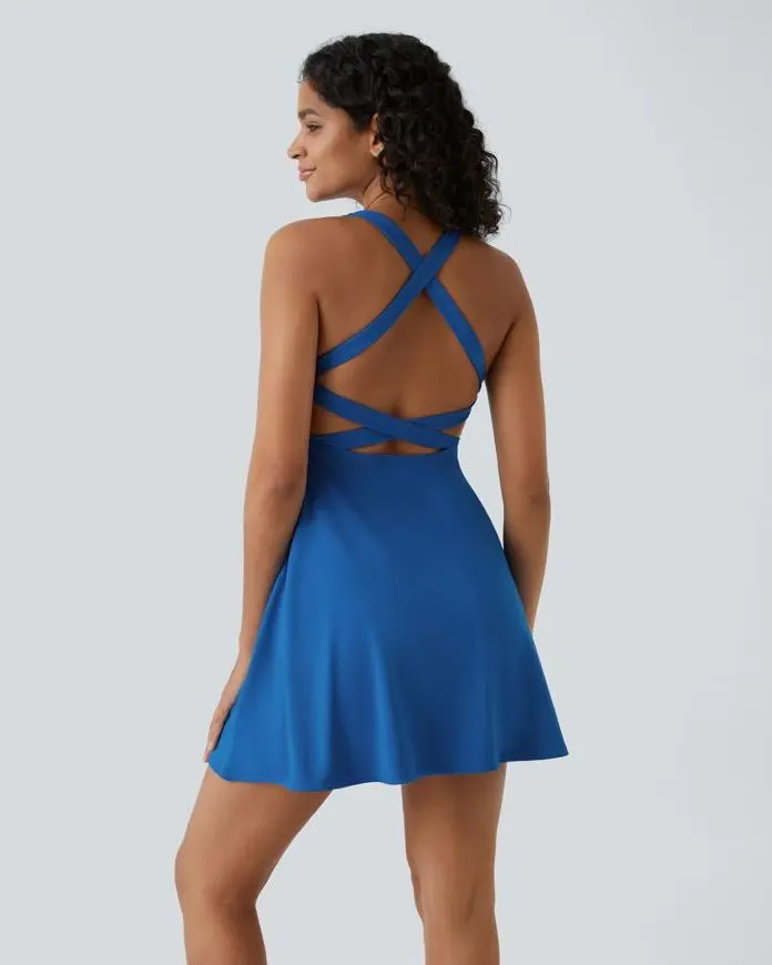 Crisscross Backless Active Dress