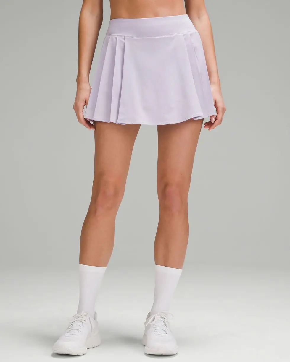 Side-Pleat High-Rise Tennis Skirt