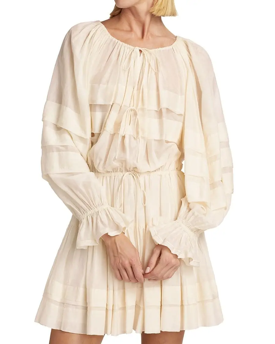 Polly Ruffled Long-Sleeve Minidress