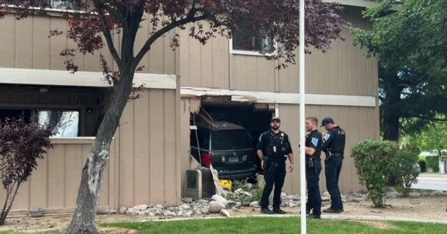 Car Crashes into Apartment Building in Sparks