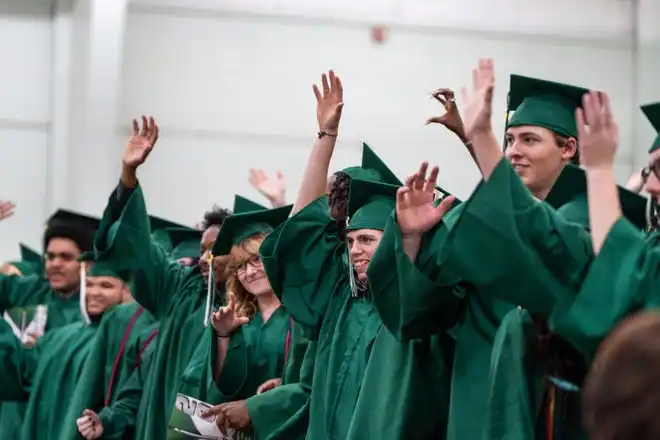 York County School of Technology seniors attend their commencement ceremony at UPMC Arena on Thursday, May 23, 2024.