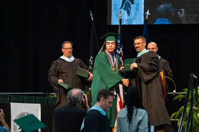 York County School of Technology seniors receive their diplomas during their commencement ceremony at UPMC Arena on Thursday, May 23, 2024.