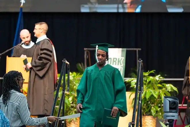 York County School of Technology seniors receive their diplomas during their commencement ceremony at UPMC Arena on Thursday, May 23, 2024.