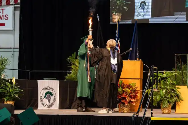 York County School of Technology seniors attend their commencement ceremony at UPMC Arena on Thursday, May 23, 2024.