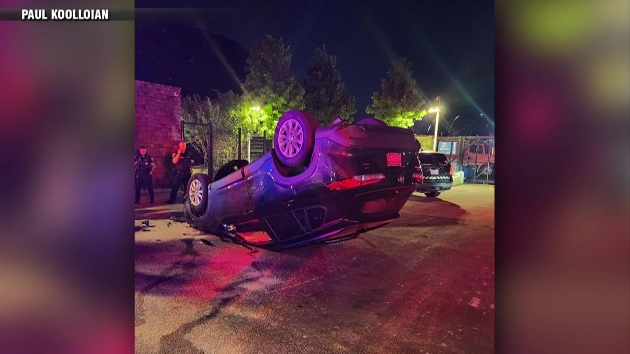 Car flips over in early morning Chelsea crash – Boston News, Weather, Sports