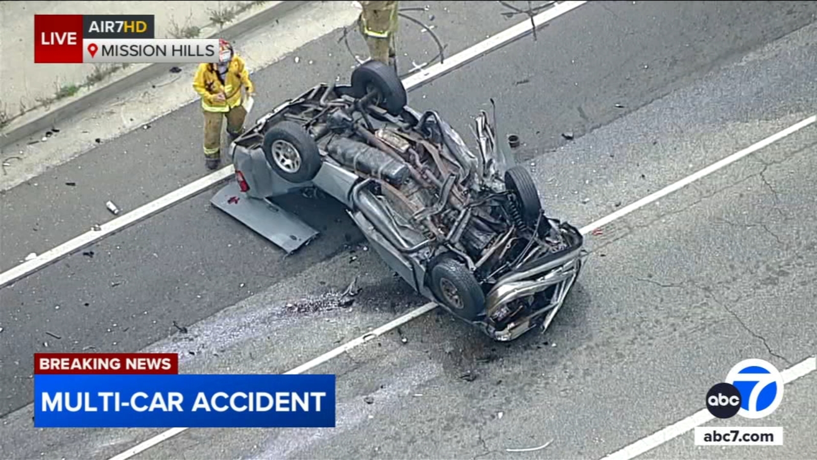 4-vehicle crash in Mission Hills leads to at least 9 injuries, firefighters say