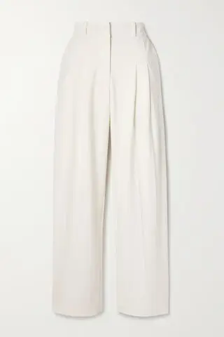 Lagarde Pleated Crepe Wide-Leg Pants