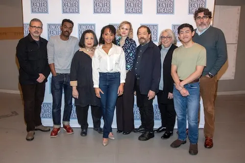 Steve Carell, from left, William Jackson Harper, Mia Katigbak, Anika Noni Rose, Alison Pill, Jonathan Hadary, Jayne Houdyshell, Spencer Donovan Jones and Alfred Molina