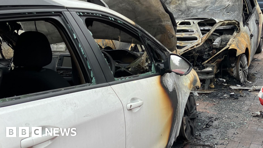 Cars damaged by fire near Holywood exchange health club