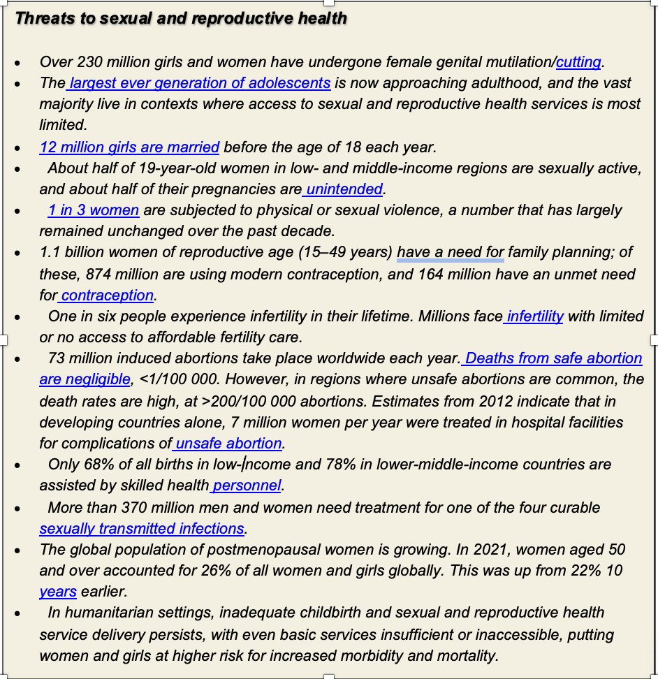 Reverse The Backsliding On Sexual And Reproductive Health And Rights: A Wake-up Call From Independent Scientists And Advisors