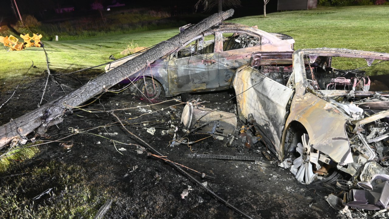 Cass Co. deputies: 2 hospitalized after crash, car fire