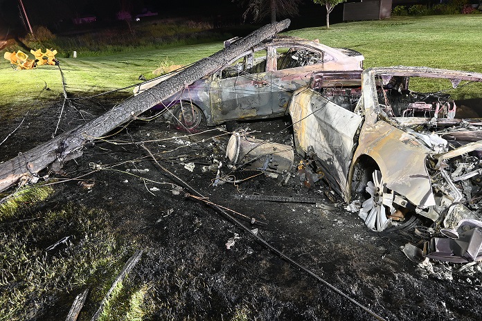 Two people hurt in fiery car crash in Cass County