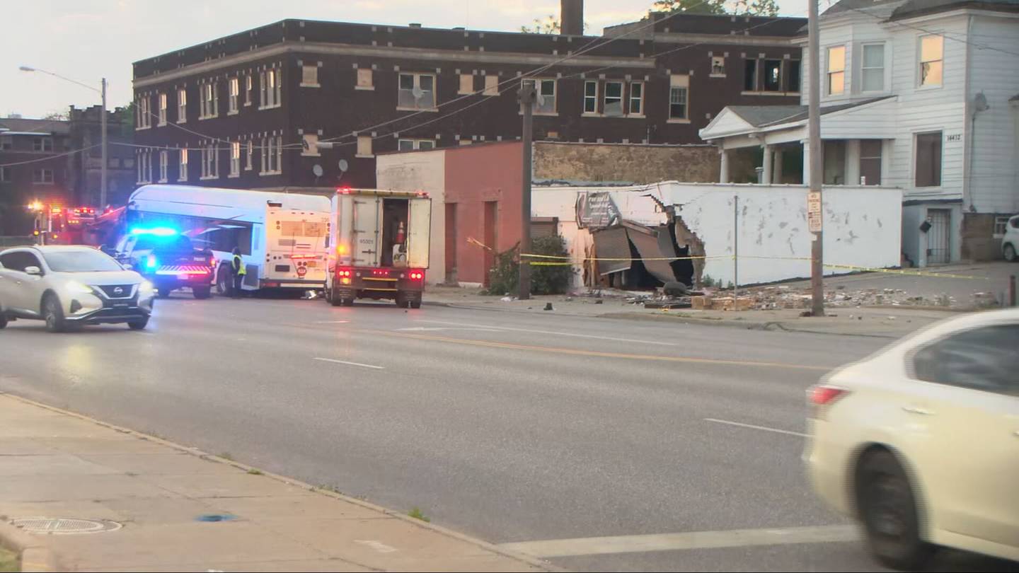 2 hurt after car hits RTA bus, damages church in Ohio