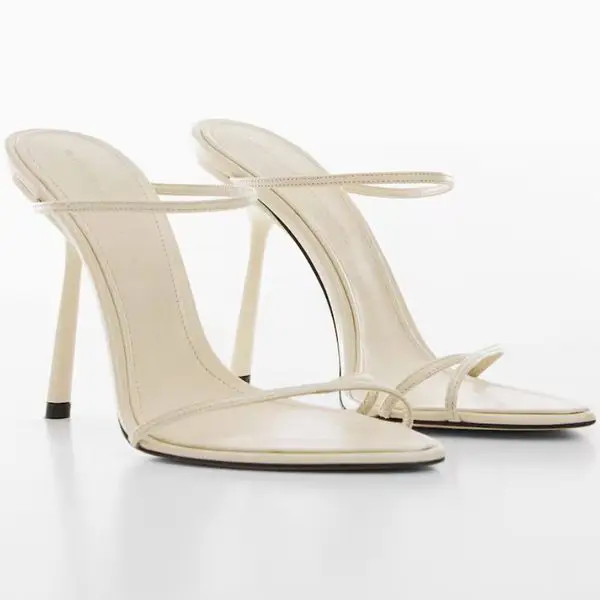 Victoria Beckham x Mango Leather Sandal with Inclined Heel