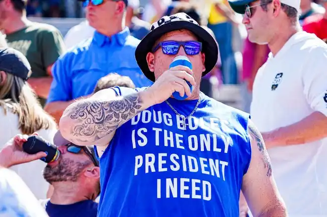 Fans dress to impress on Thursday, May 23, 2024, during Carb Day ahead of the 108th running of the Indianapolis 500 at Indianapolis Motor Speedway.