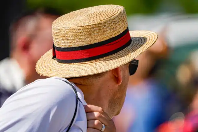 Fans dress to impress on Thursday, May 23, 2024, during Carb Day ahead of the 108th running of the Indianapolis 500 at Indianapolis Motor Speedway.