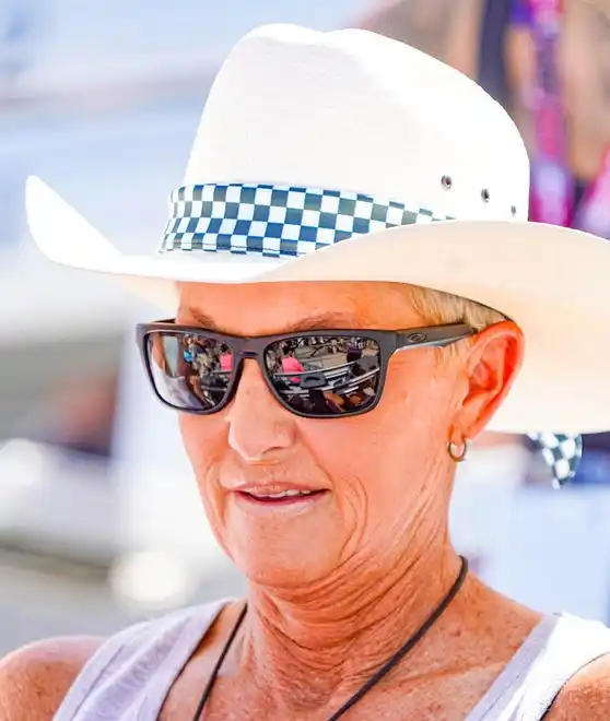 Fans dress to impress on Thursday, May 23, 2024, during Carb Day ahead of the 108th running of the Indianapolis 500 at Indianapolis Motor Speedway.