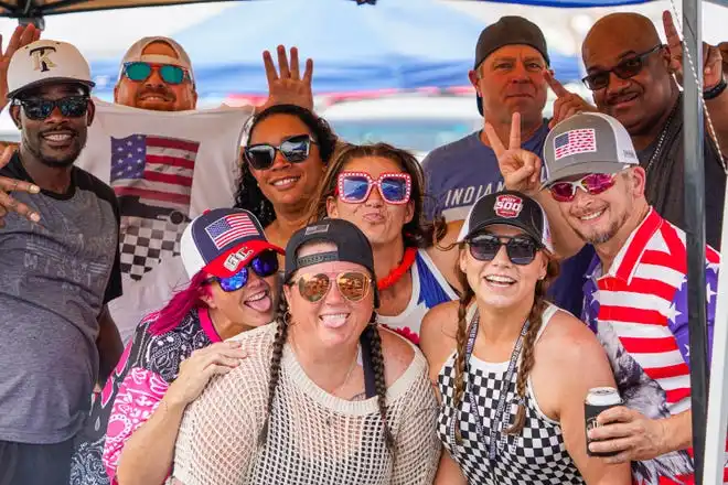 Race fan dress to impress on Thursday, May 23, 2024, during Carb Day ahead of the 108th running of the Indianapolis 500 at Indianapolis Motor Speedway.