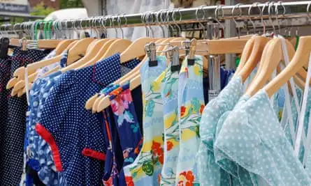 Vintage dresses on hangers