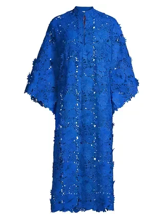 3d Floral Lace Midi Caftan