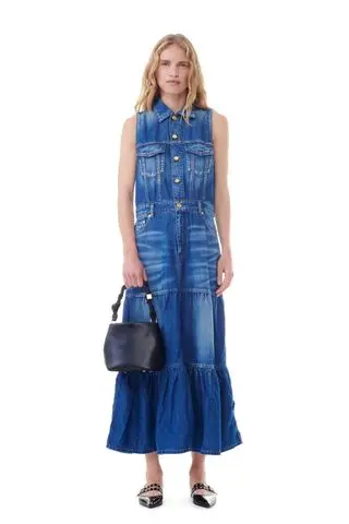 Blue Denim Long Dress