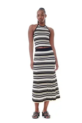 Future Striped Rib Long Skirt