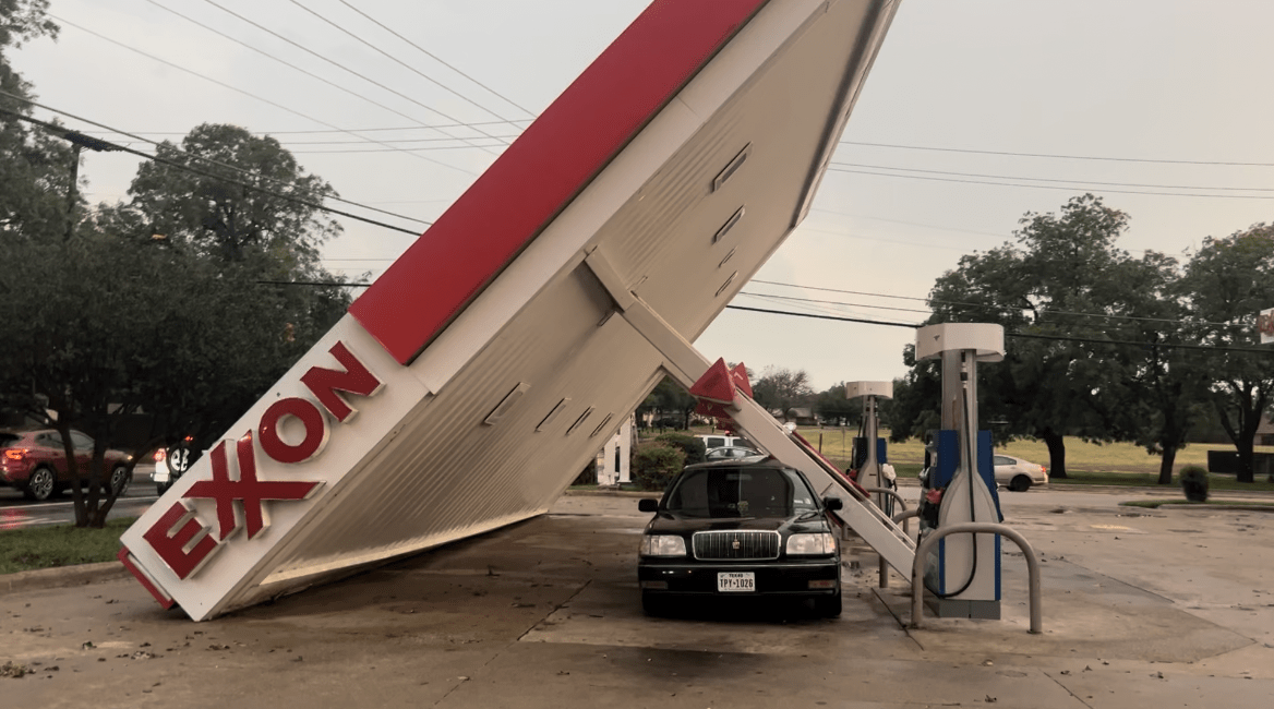 ‘I’m lucky to be alive’: Temple man survives after car is crushed by gas station canopy