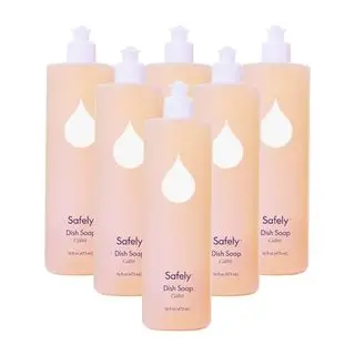 Safely Liquid Dish Soap - Removes Tough Stains and Baked-On Messes, Cuts Grease - Biodegradable Formula -Safe for Baby Bottles - 16 Fl Oz - Pack of 6, 96 Fl Oz in Total